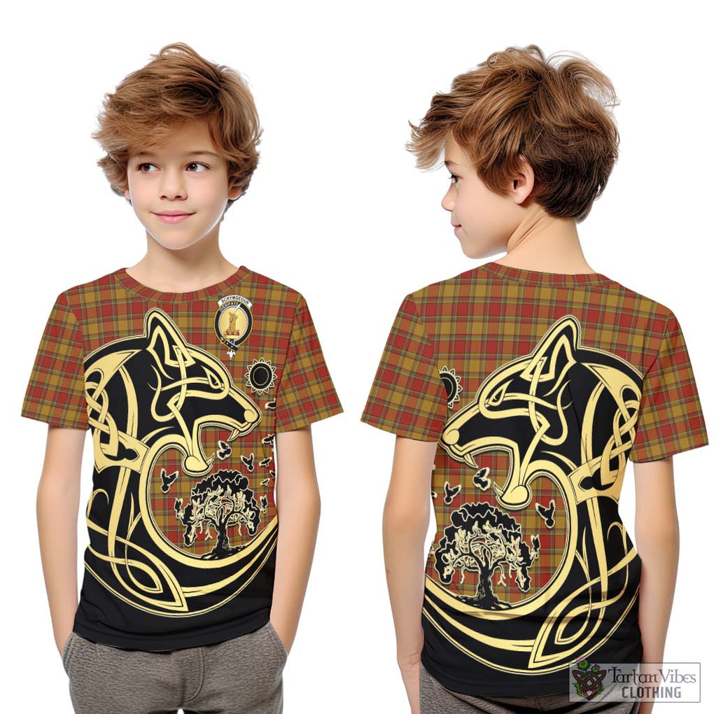 Scrymgeour Tartan Kid T-Shirt with Family Crest Celtic Wolf Style Youth XL Size14 - Tartan Vibes Clothing