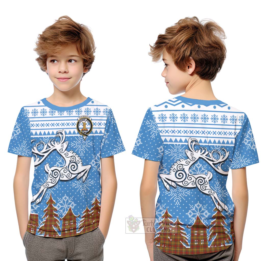 Scrymgeour Clan Christmas Kid T-Shirt Celtic Reindeer Style Youth XL Size14 - Tartan Vibes Clothing
