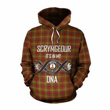 Scrymgeour Tartan Cotton Hoodie with Family Crest DNA In Me Style Pullover Hoodie XS - Tartan Vibes Clothing