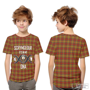 Scrymgeour Tartan Kid T-Shirt with Family Crest DNA In Me Style Youth XL Size14 - Tartan Vibes Clothing
