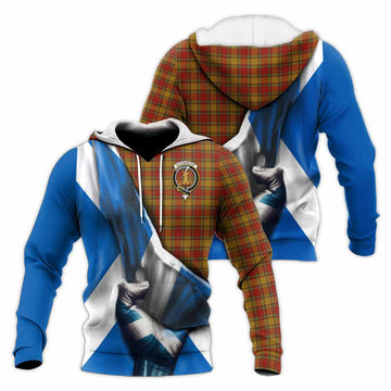 Scrymgeour Tartan Knitted Hoodie with Family Crest Scotland Patriotic Style Unisex Knitted Pullover Hoodie - Tartan Vibes Clothing