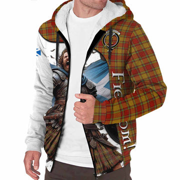 Scrymgeour Crest Tartan Sherpa Hoodie Inspired by the Freedom of Scottish Warrior Unisex S - Tartan Vibes Clothing