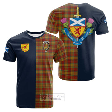 Scrymgeour Tartan Cotton T-shirt Alba with Scottish Lion Royal Arm Half Style Kid's Shirt - Tartan Vibes Clothing