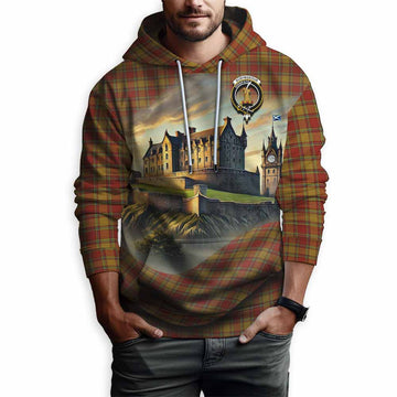 Scrymgeour Tartan Family Crest Hoodie with Scottish Ancient Castle Style Pullover Hoodie - Tartan Vibes Clothing