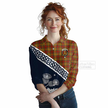 Scrymgeour Tartan Women's Casual Shirt Featuring Thistle and Scotland Map Female - Tartan Vibes Clothing