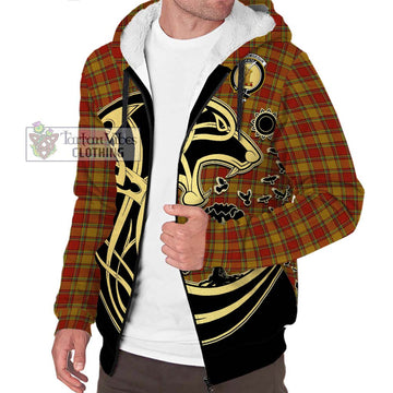 Scrymgeour Tartan Sherpa Hoodie with Family Crest Celtic Wolf Style Unisex S - Tartan Vibes Clothing