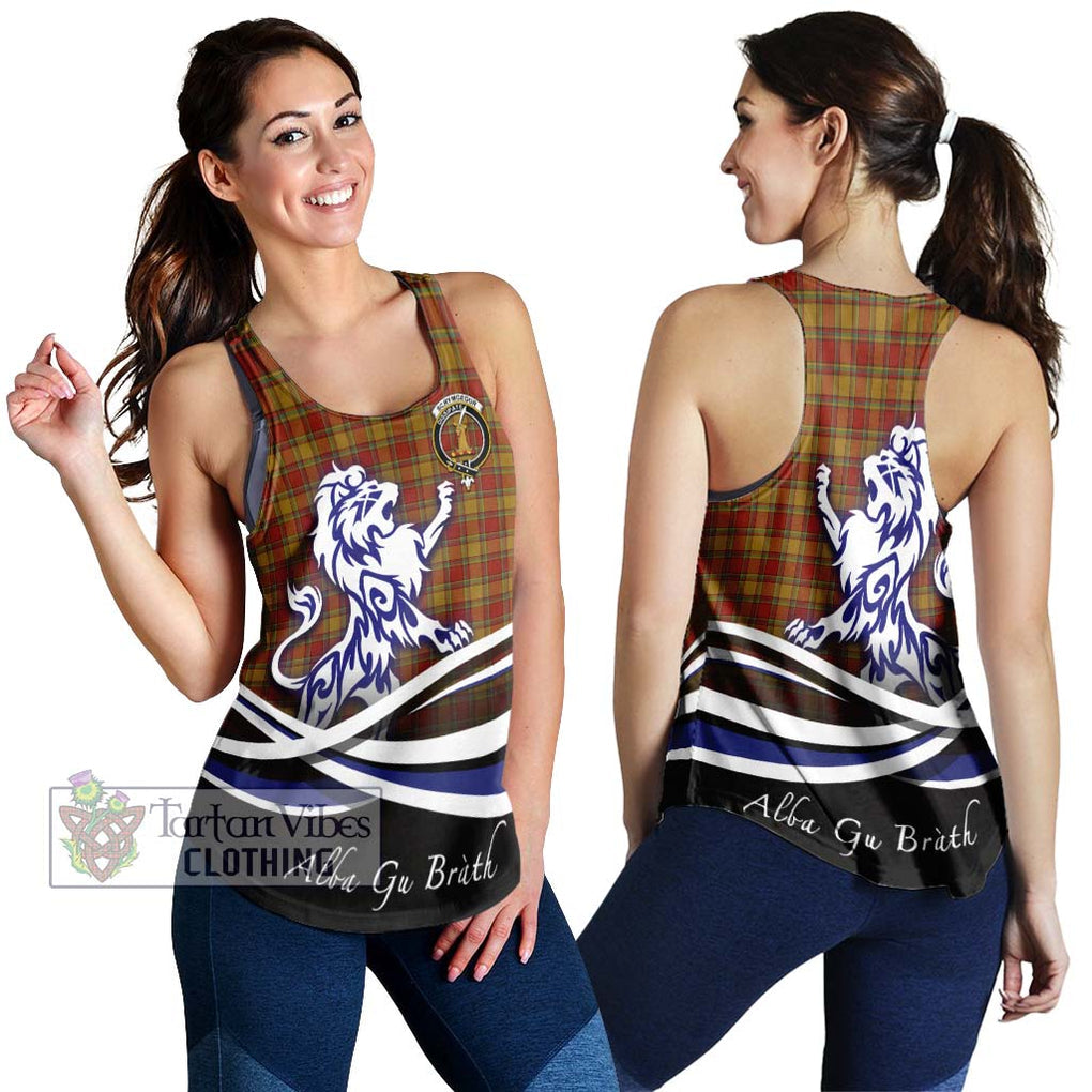 Scrymgeour Tartan Women's Racerback Tanks with Alba Gu Brath Regal Lion Emblem 4XL - Tartan Vibes Clothing