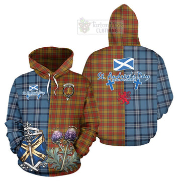 Scrymgeour Tartan Hoodie Happy St. Andrew's Day Half Tartan Style Zip Hoodie - Tartan Vibes Clothing