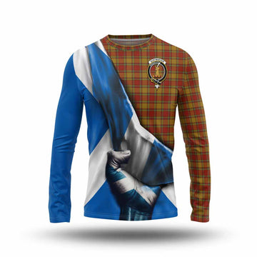 Scrymgeour Tartan Long Sleeve T-Shirt with Family Crest Scotland Patriotic Style Unisex - Tartan Vibes Clothing