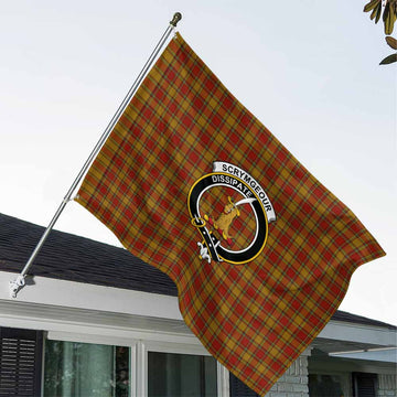 Tartan Vibes Clothing Scrymgeour Tartan House Flag with Family Crest