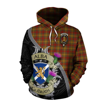Scrymgeour Tartan Family Crest Cotton Hoodie Lion Rampant Royal Thistle Shield Celtic Inspired Pullover Hoodie XS - Tartan Vibes Clothing