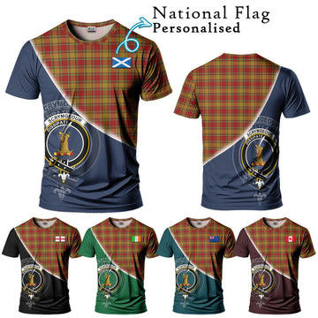 Scrymgeour Tartan T-Shirt with Personalised National Flag and Family Crest Half Style Kid's Shirt - Tartan Vibes Clothing
