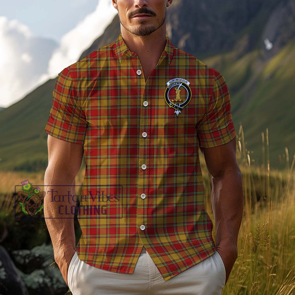 Scrymgeour Tartan Cotton Hawaiian Shirt with Family Crest Kid - Tartan Vibes Clothing