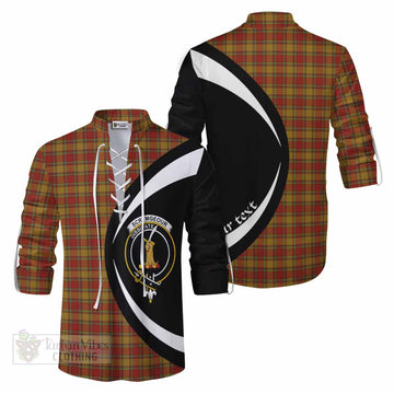 Scrymgeour Tartan Ghillie Kilt Shirt with Family Crest Circle Style Men - Tartan Vibes Clothing
