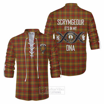 Scrymgeour Tartan Ghillie Kilt Shirt with Family Crest DNA In Me Style Men - Tartan Vibes Clothing