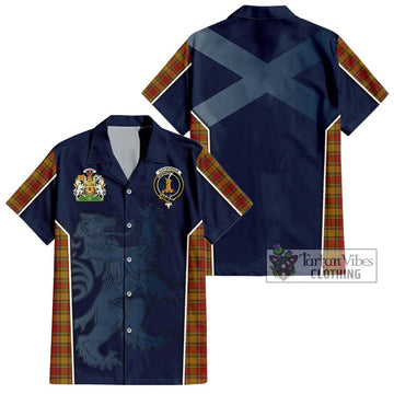 Scrymgeour Tartan Hawaiian Shirt with Family Crest and Lion Rampant Vibes Sport Style Kid - Tartan Vibes Clothing