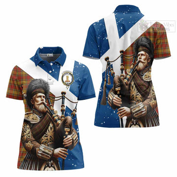 Scrymgeour Tartan Women's Polo Shirt with Family Crest Scottish Bagpiper Vibes Women - Tartan Vibes Clothing
