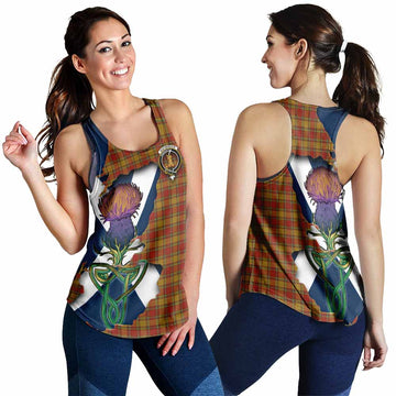 Tartan Vibes Clothing Scrymgeour Tartan Family Crest Women's Racerback Tanks Scottish Thistle Celtic Inspired