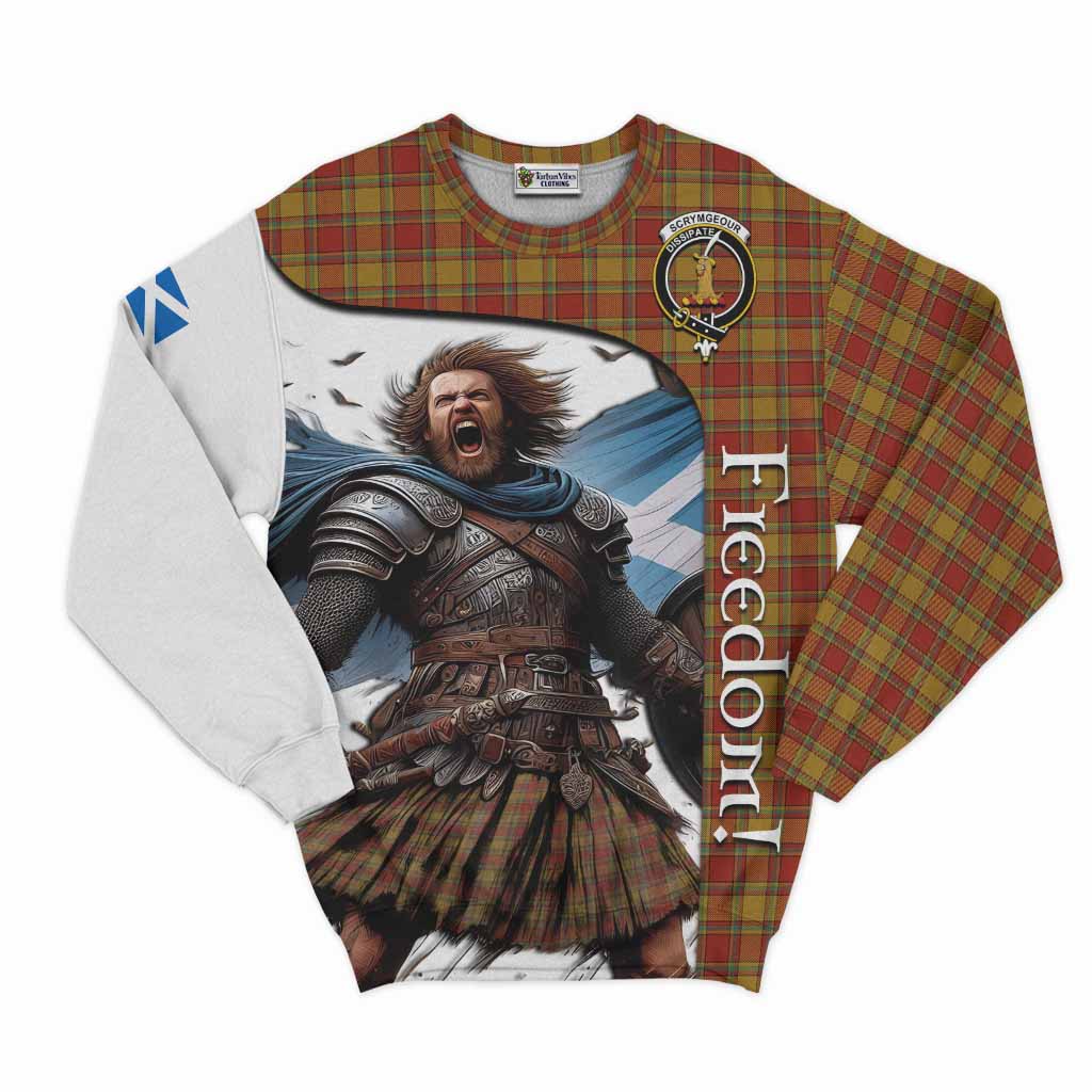 Scrymgeour Crest Tartan Sweatshirt Inspired by the Freedom of Scottish Warrior Unisex - Tartan Vibes Clothing