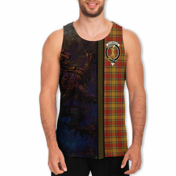 Scrymgeour Tartan Family Crest Men's Tank Top Alba Gu Brath Be Brave Lion Ancient Style Men - Tartan Vibes Clothing