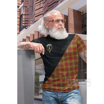 Scrymgeour Tartan Cotton T-shirt with Family Crest and Military Logo Style Men's Shirt - Tartan Vibes Clothing