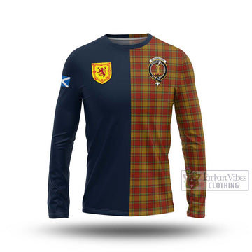 Scrymgeour Tartan Long Sleeve T-Shirt Alba with Scottish Lion Royal Arm Half Style Unisex - Tartan Vibes Clothing