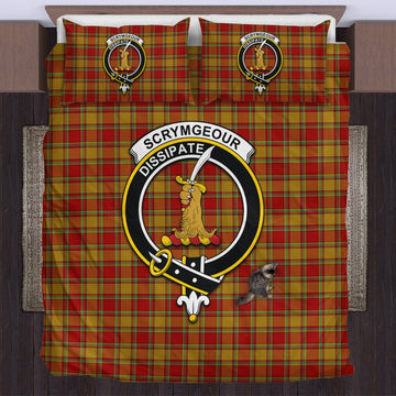 Scrymgeour Tartan Bedding Set with Family Crest