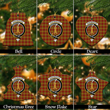 Scrymgeour Tartan Christmas Ceramic Ornaments with Family Crest Ceramic - Tartan Vibes Clothing