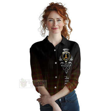 Scrymgeour Tartan Women's Casual Shirt Featuring Alba Gu Brath Family Crest Celtic Inspired Female - Tartan Vibes Clothing