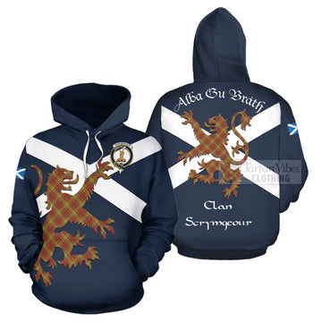 Scrymgeour Tartan Lion Rampant Hoodie Proudly Display Your Heritage with Alba Gu Brath and Clan Name Zip Hoodie - Tartan Vibes Clothing