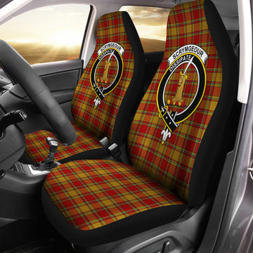 Scrymgeour Tartan Car Seat Cover with Family Crest