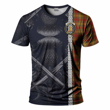 Scrymgeour Tartan T-Shirt with Family Crest Cross Sword Thistle Celtic Vibes Kid's Shirt - Tartan Vibes Clothing