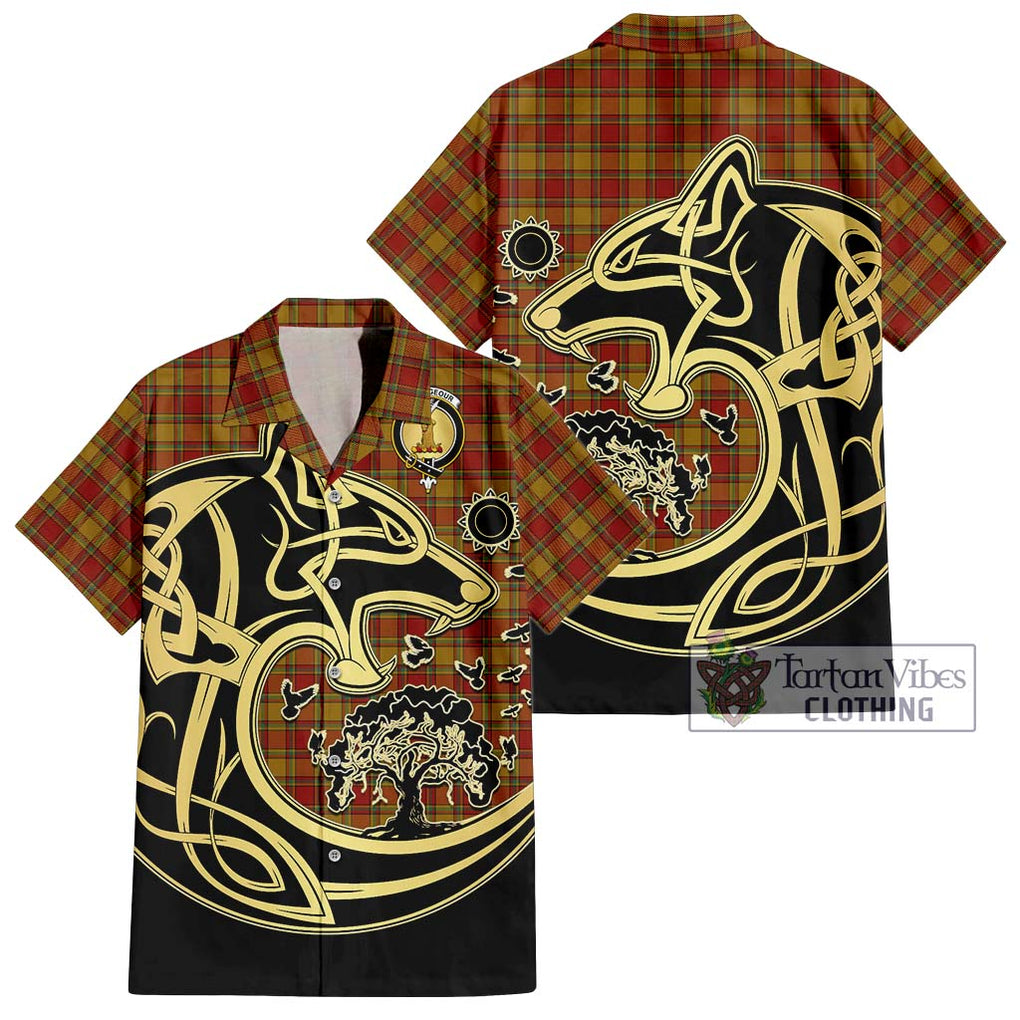 Scrymgeour Tartan Hawaiian Shirt with Family Crest Celtic Wolf Style Kid - Tartan Vibes Clothing