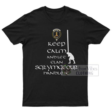 Scrymgeour Clan Men's T-Shirt: Keep Calm and Let the Clan Handle It Caber Toss Highland Games Style 4XL - 2D-tartanvibesclothing