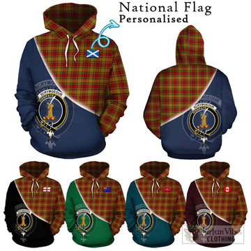 Scrymgeour Tartan Hoodie with Personalised National Flag and Family Crest Half Style Zip Hoodie - Tartan Vibes Clothing