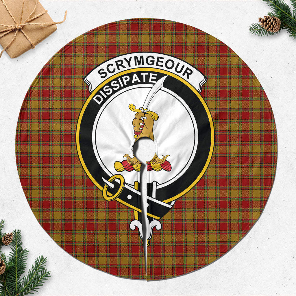 Scrymgeour Tartan Christmas Tree Skirt with Family Crest 47*47 inch - Tartan Vibes Clothing