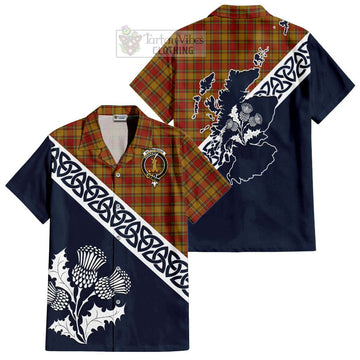 Scrymgeour Tartan Hawaiian Shirt Featuring Thistle and Scotland Map Kid - Tartan Vibes Clothing