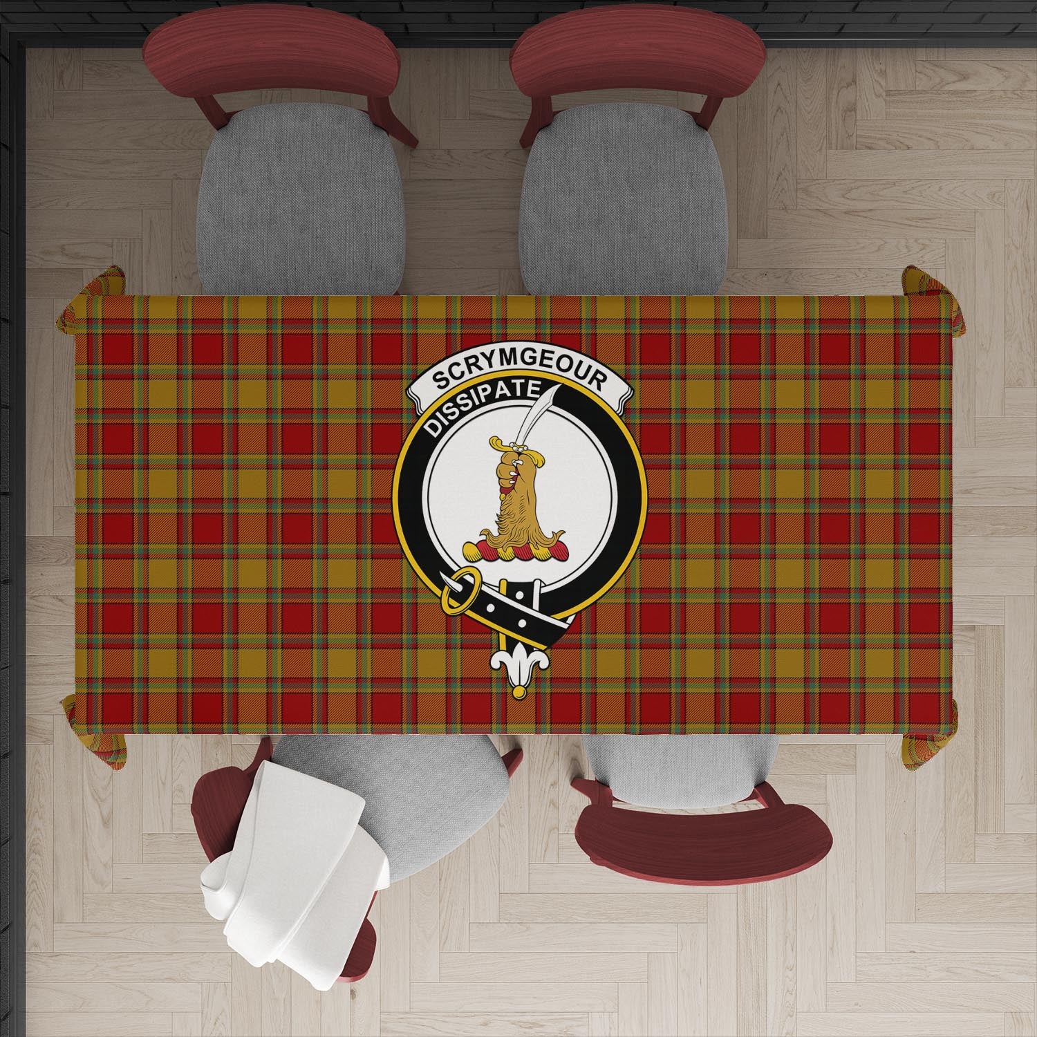 Scrymgeour Tartan Tablecloth with Family Crest XL 57.1"x70.9"(145x180cm) - Tartan Vibes Clothing