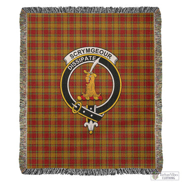Scrymgeour Tartan Woven Blanket with Family Crest