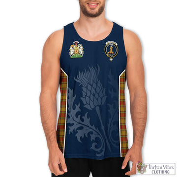 Scrymgeour Tartan Men's Tanks Top with Family Crest and Scottish Thistle Vibes Sport Style