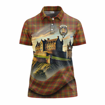 Scrymgeour Tartan Family Crest Women's Polo Shirt with Scottish Ancient Castle Style Women - Tartan Vibes Clothing