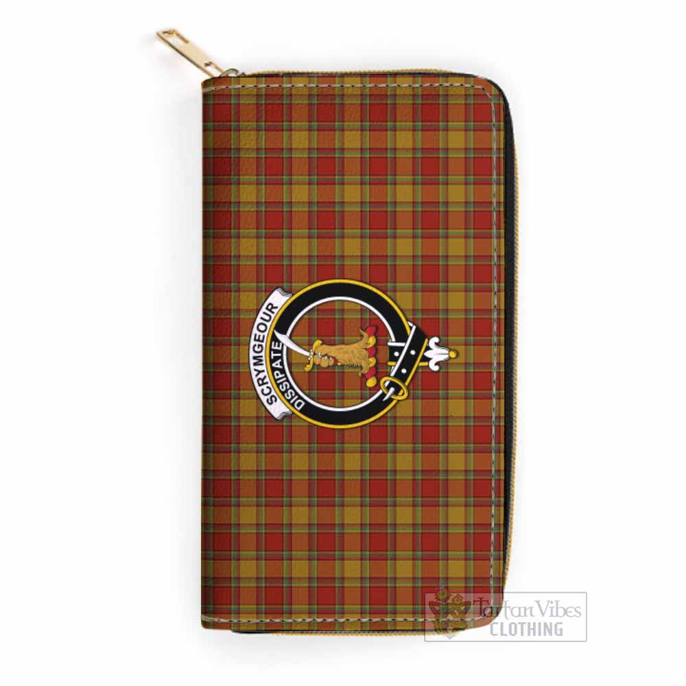 Scrymgeour Tartan Women's Leather Wallet with Family Crest One Size 19.7*10.5*3.5 cm - Tartan Vibes Clothing