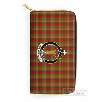 Tartan Vibes Clothing Scrymgeour Tartan Women's Leather Wallet with Family Crest