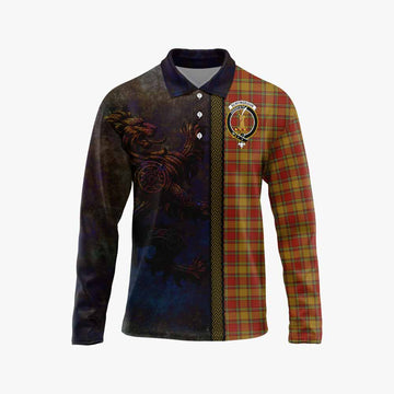 Scrymgeour Tartan Family Crest Long Sleeve Polo Shirt Alba Gu Brath Be Brave Lion Ancient Style Unisex - Tartan Vibes Clothing