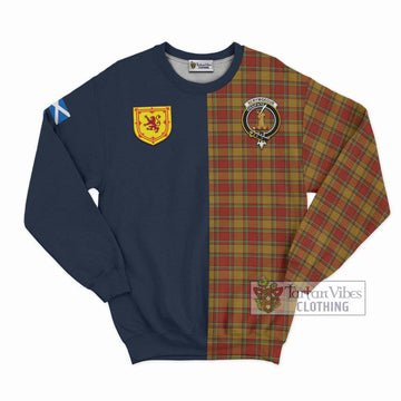 Scrymgeour Tartan Sweatshirt Alba with Scottish Lion Royal Arm Half Style Unisex - Tartan Vibes Clothing