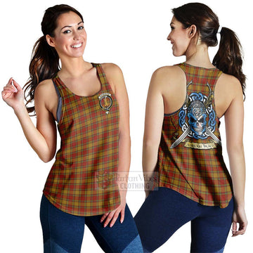 Scrymgeour Tartan Women's Racerback Tanks with Family Crest Celtic Skull Style 4XL - Tartan Vibes Clothing