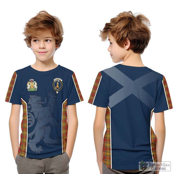 Scrymgeour Tartan Kid T-Shirt with Family Crest and Lion Rampant Vibes Sport Style Youth XL Size14 - Tartan Vibes Clothing