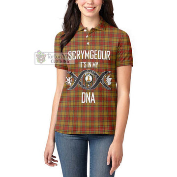 Scrymgeour Tartan Women's Polo Shirt with Family Crest DNA In Me Style Women - Tartan Vibes Clothing