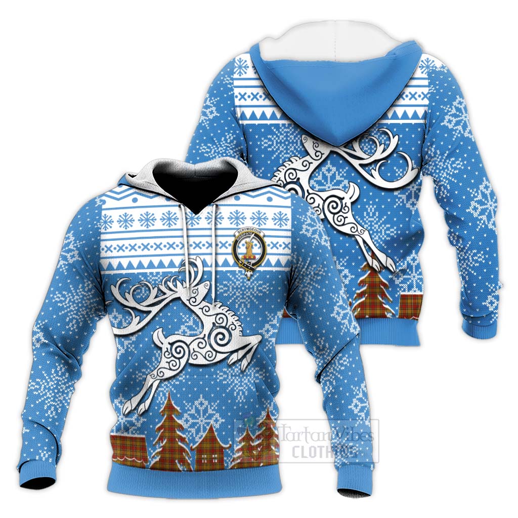 Scrymgeour Clan Christmas Knitted Hoodie Celtic Reindeer Style Unisex Knitted Pullover Hoodie - Tartan Vibes Clothing