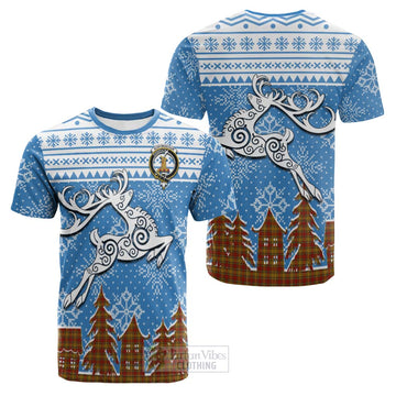 Scrymgeour Clan Christmas Cotton T-shirt Celtic Reindeer Style Kid's Shirt - Tartan Vibes Clothing